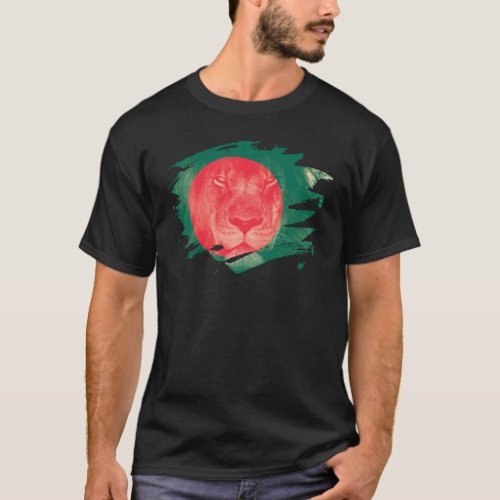 Bangladesh Flag  African Lion Picture T_Shirt