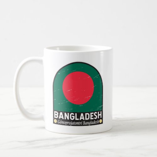 Bangladesh Flag Emblem Distressed Vintage Coffee Mug
