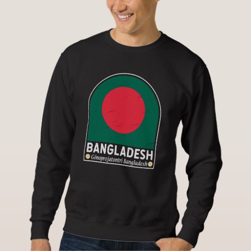Bangladesh Flag Emblem Distressed Vintage Sweatshirt
