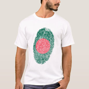 Bangladesh Flag Fingerprint Country Pride T-Shirt