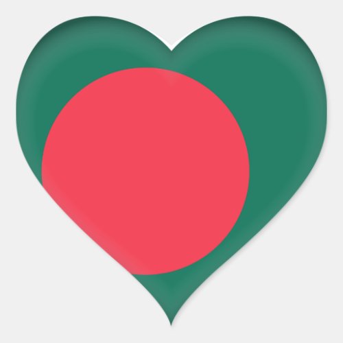 Bangladesh Flag Heart Sticker