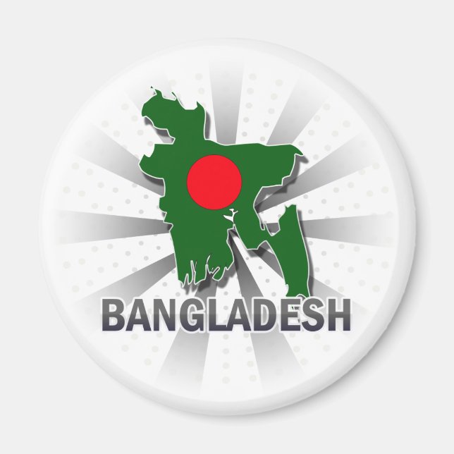 Bangladesh Flag Map 2.0 Magnet (Front)