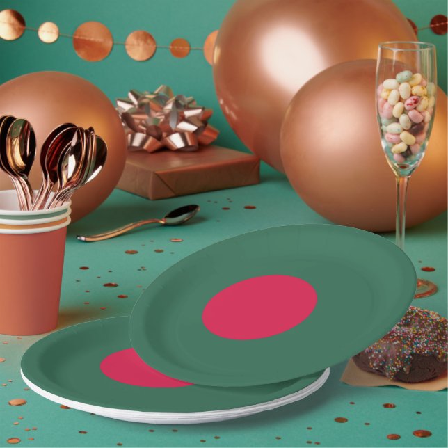 Bangladesh flag paper plates (Multi)