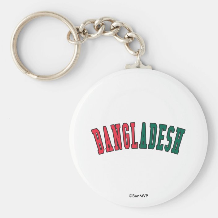Bangladesh in National Flag Colors Keychain