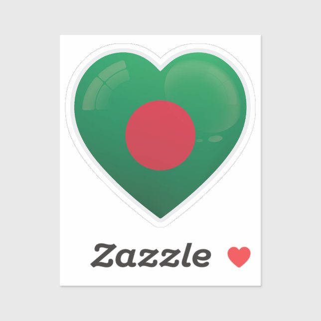 Bangladesh Love Flag Sticker (Sheet)