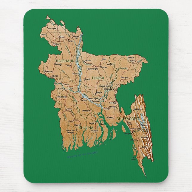 Bangladesh Map Mousepad (Front)
