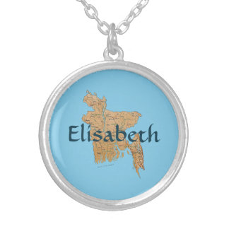 Bangladesh Map + Name Necklace