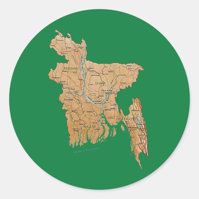 Bangladesh Map Sticker (Front)
