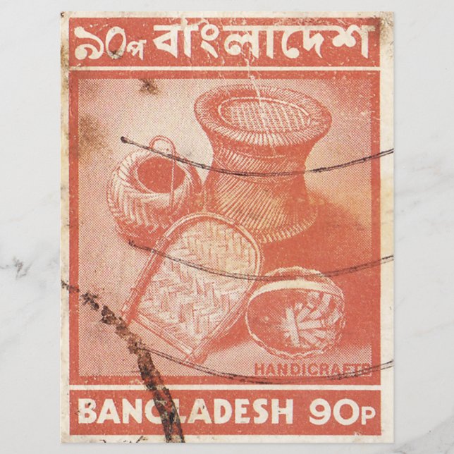 Bangladesh postage stamp  with handicrafts (Front)