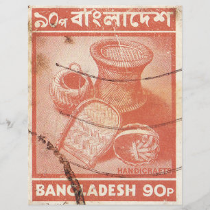 Bangladesh postage stamp with handicrafts