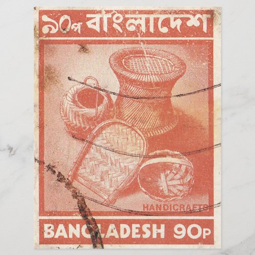 Bangladesh postage stamp  with handicrafts