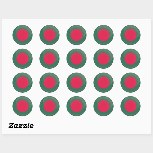 Bangladesh  Round Icon Flag Classic Round Sticker (Sheet)