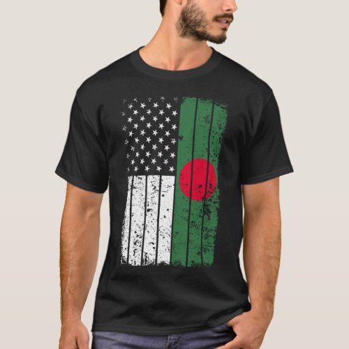 Bangladeshi American Flag T Shirt _ Bangladesh USA
