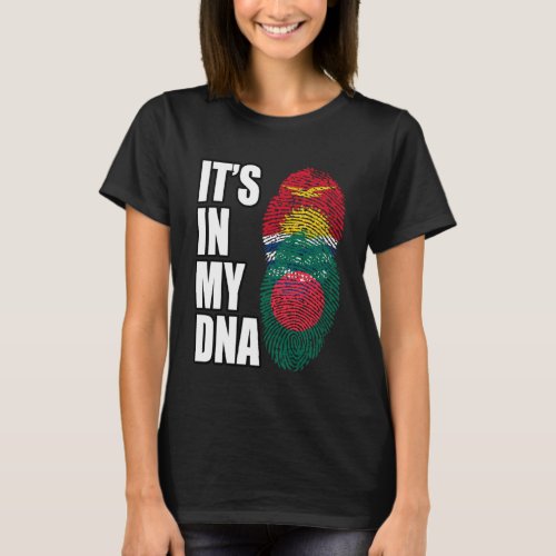 Bangladeshi And Kiribati Mix DNA Heritage Flag T_Shirt