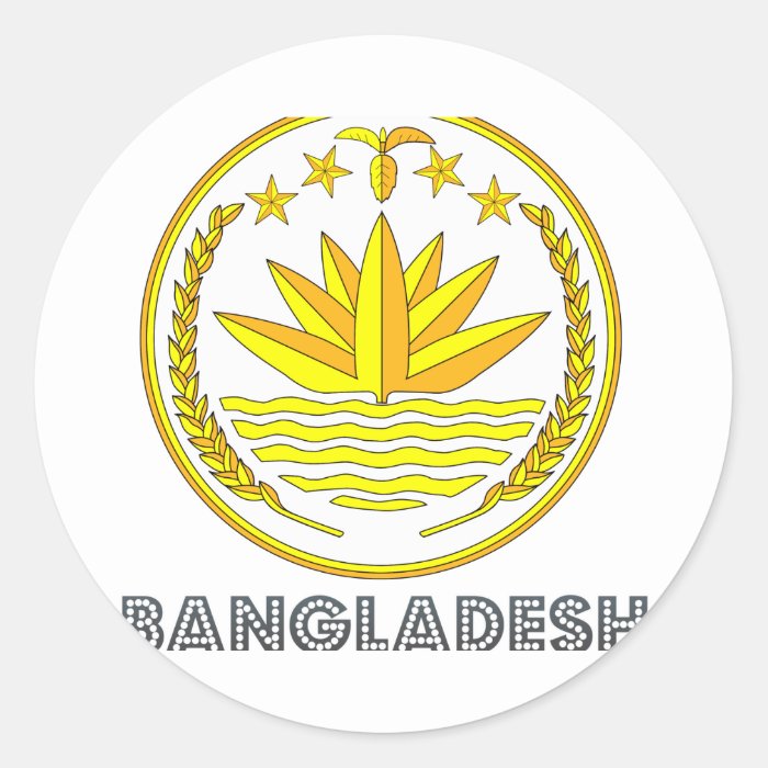 Bangladeshi Emblem Round Sticker