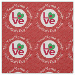Bangladeshi Flag Heart LOVE Red Personalized Text  Fabric