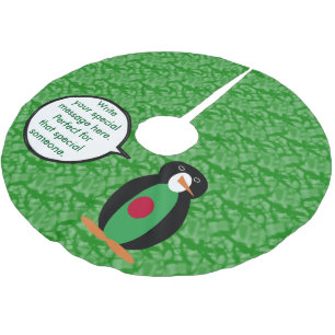 Bangladeshi Flag Holiday Ms. Penguin Talking Brushed Polyester Tree Skirt