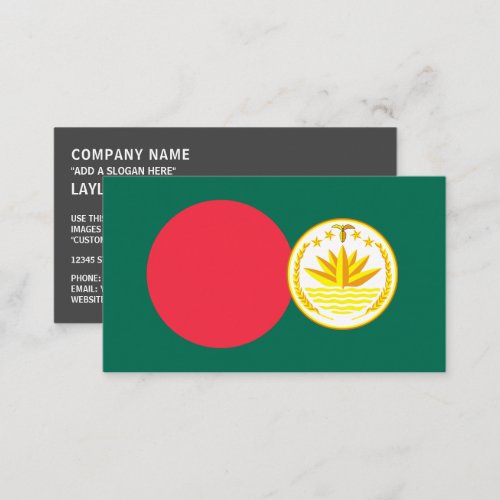 Bangladeshi Flag  National Emblem Bangladesh Business Card