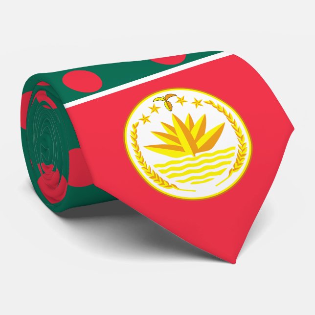 Bangladeshi Flag & National Emblem, Bangladesh Neck Tie (Rolled)