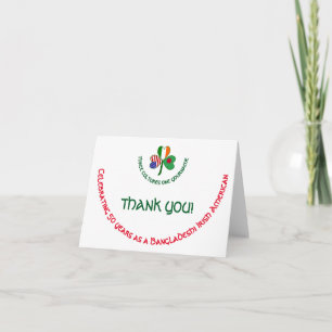 Bangladeshi Irish American Shamrock Thank You Card