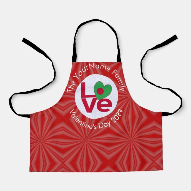 Bangladeshi Red LOVE Flag Personalized  Apron (Front)