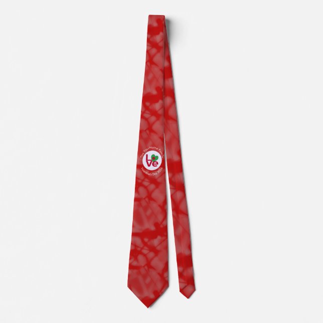 Bangladeshi Red LOVE Flag Personalized  Tie (Front)