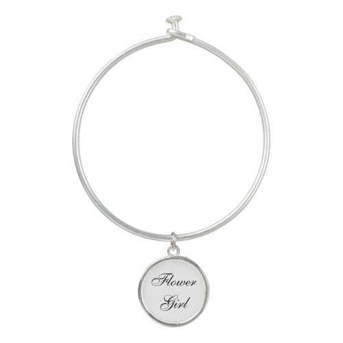 Bangle Bracelet With Flower Girl Charm