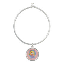 Bangle Bracelet With Round Charm