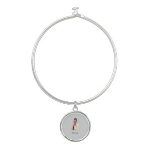 Bangle Bracelet With Round Charm