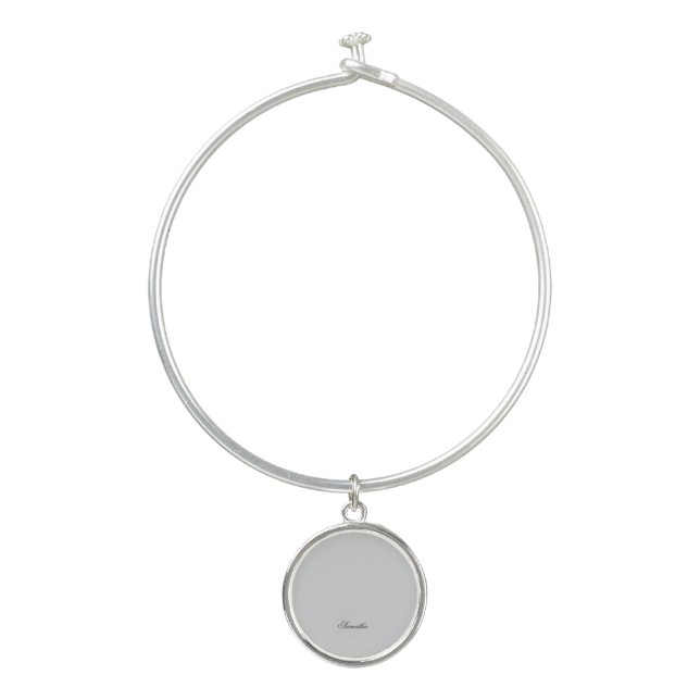 Bangle Bracelet With Round Charm (Front)