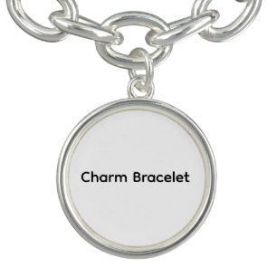 Bangle Bracelet With Round Charm Bracelet