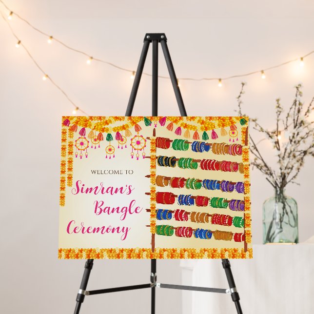 Bangle Ceremony signs Choora welcome Signs (In Situ (Stand))