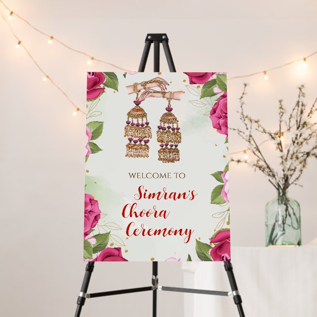 Bangle ceremony welcome signs Choora welcome sign (In Situ (Stand))