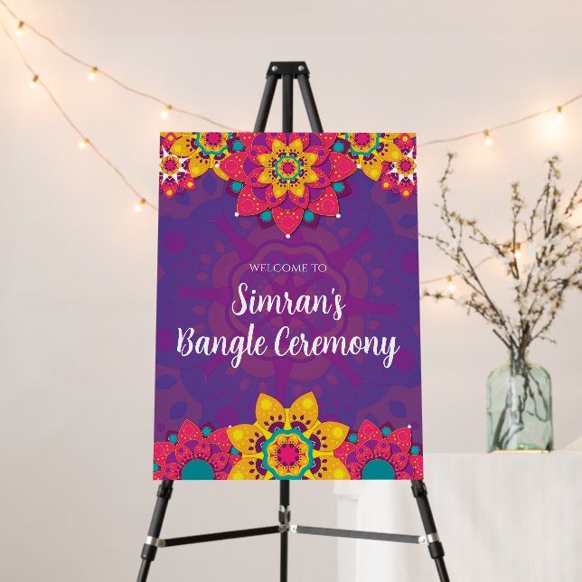 Bangle ceremony welcome Signs Choora Welcome Signs (In Situ (Stand))