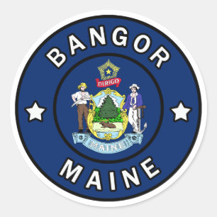 Bangor Maine Classic Round Sticker