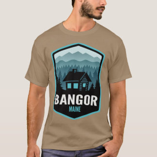 Bangor Maine Mountain Town Cabin Oversized T-Shirt