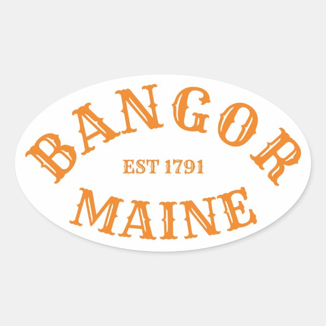 Bangor, Maine Oval Sticker (Front)