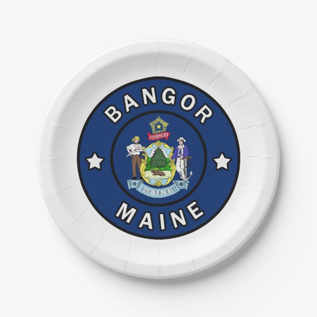 Bangor Maine Paper Plates (Front)