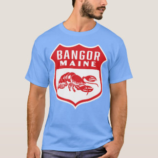 Bangor Maine Retro Shield Red T-Shirt