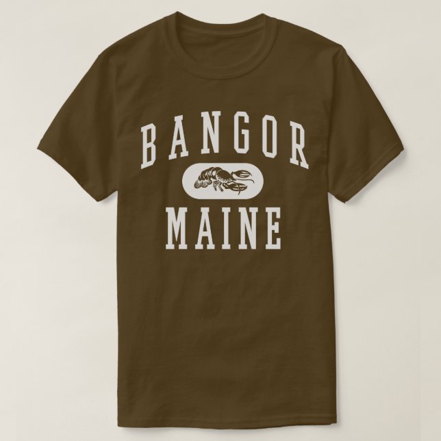 Bangor Maine Retro Varsity White T-Shirt (Design Front)