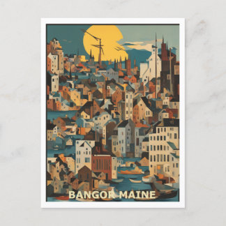 Bangor ME Graphic Design Colorful Postcard