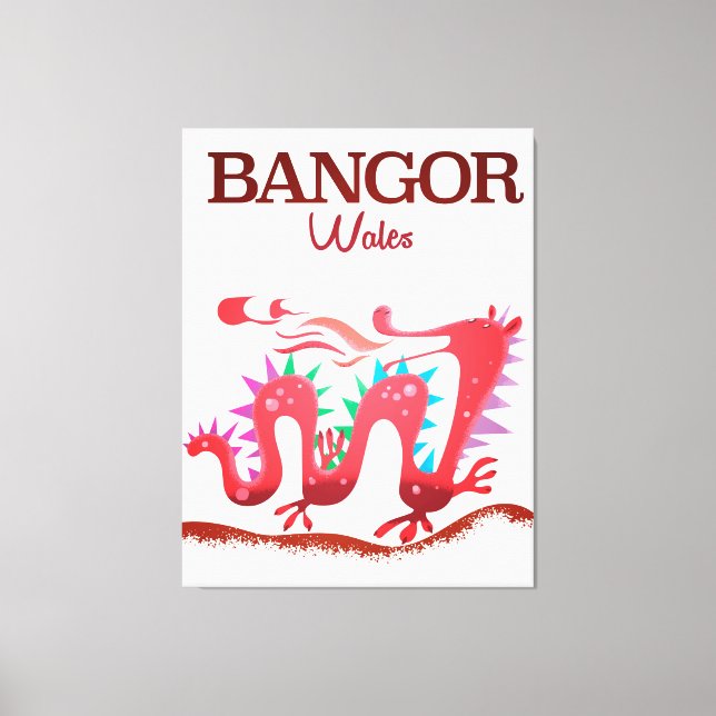 Bangor Wales Dragon poster Canvas Print (Front)
