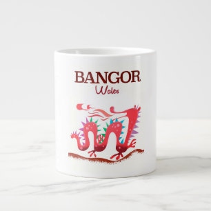 Bangor Wales Dragon poster Large Coffee Mug