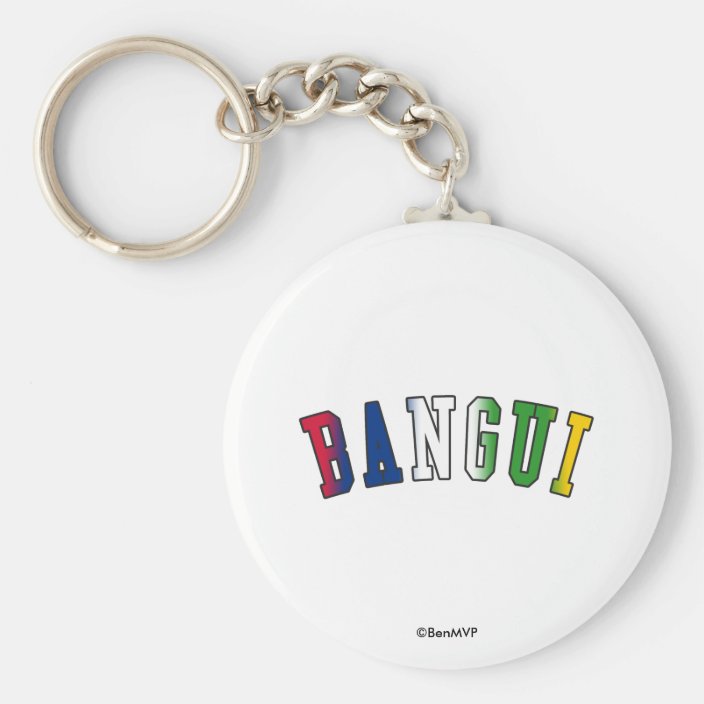 Bangui in Central African Republic National Flag Colors Keychain