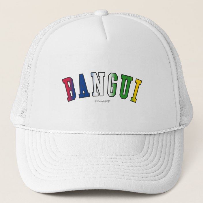 Bangui in Central African Republic National Flag Colors Mesh Hat
