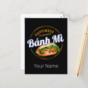 Banh Mi Street Food Baguette Vintage Vietnam Retro Holiday Postcard