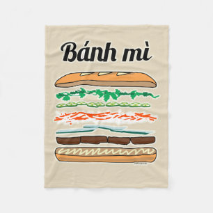 Banh Mi Vietnamese sandwich French bread baguette Fleece Blanket