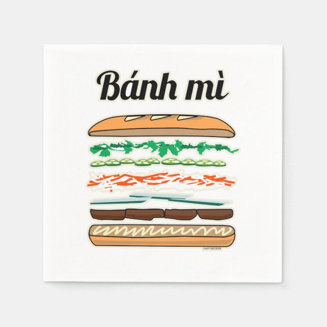 Banh Mi Vietnamese sandwich French bread baguette Napkins (Front)