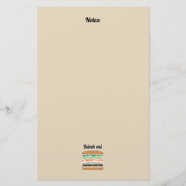 Banh Mi Vietnamese sandwich French bread baguette Stationery (Front)
