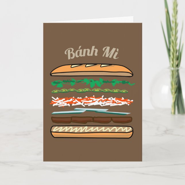 Banh Mi Vietnamese sandwich French bread baguette Thank You Card (Front)